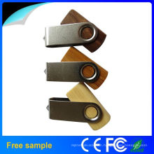 2015 Top Selling Swivel Wooden USB Flash Drive with 8GB